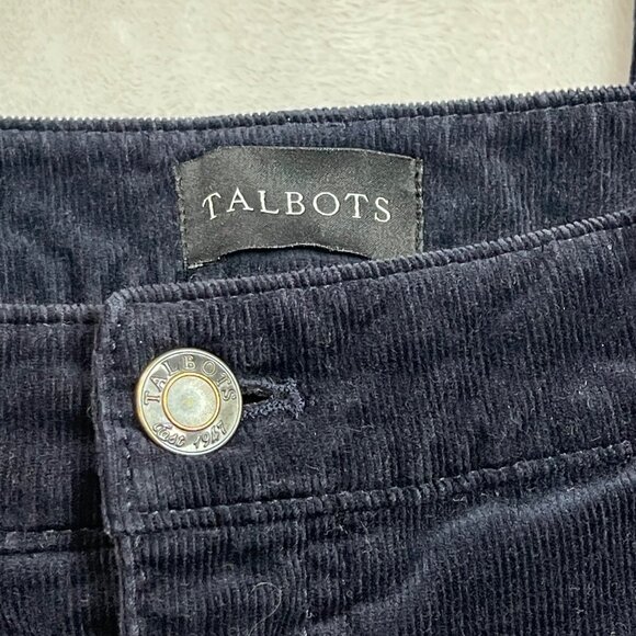 Talbots Corduroy Straight Leg Pants Women's Size 14 Indigo High Rise Cotton - Picture 5 of 11